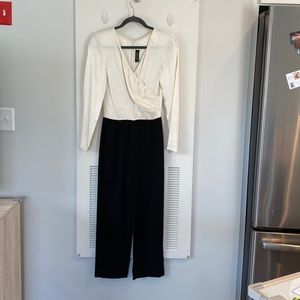 St. John Black & Cream Jumpsuit (Size 0)